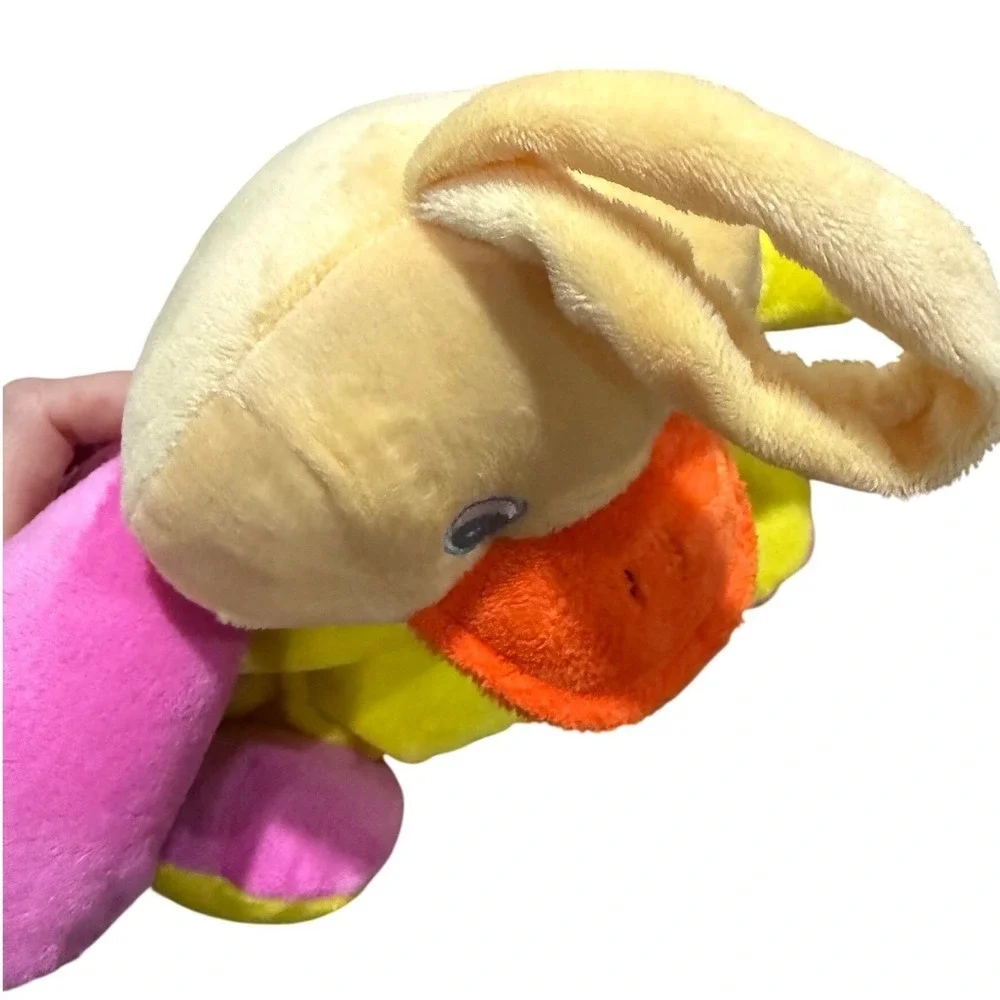 Yellow Duckies Plush Duck Rattle Lovey Baby‎ Security Blanket Pink Yellow Toy
